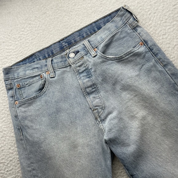 Levi's Other - Levis 501 Jeans Mens 33x32 (Tag 32x32) Button Fly Light Wash Stretch Straight